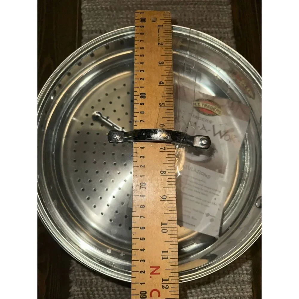 H.T. Traders Steam-A-Wok Stainless Steel Wok Steamer Lid & NWOB